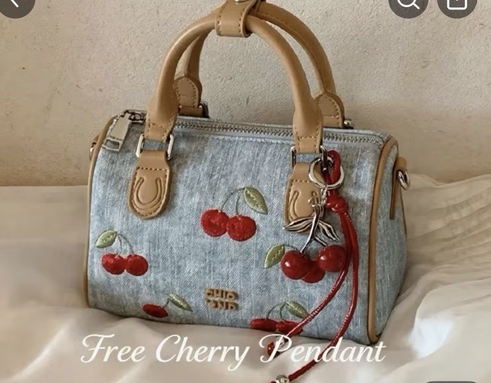 🍒👜 Cherry Print Shoulder Bag  Cute and Trendy Everyday Style