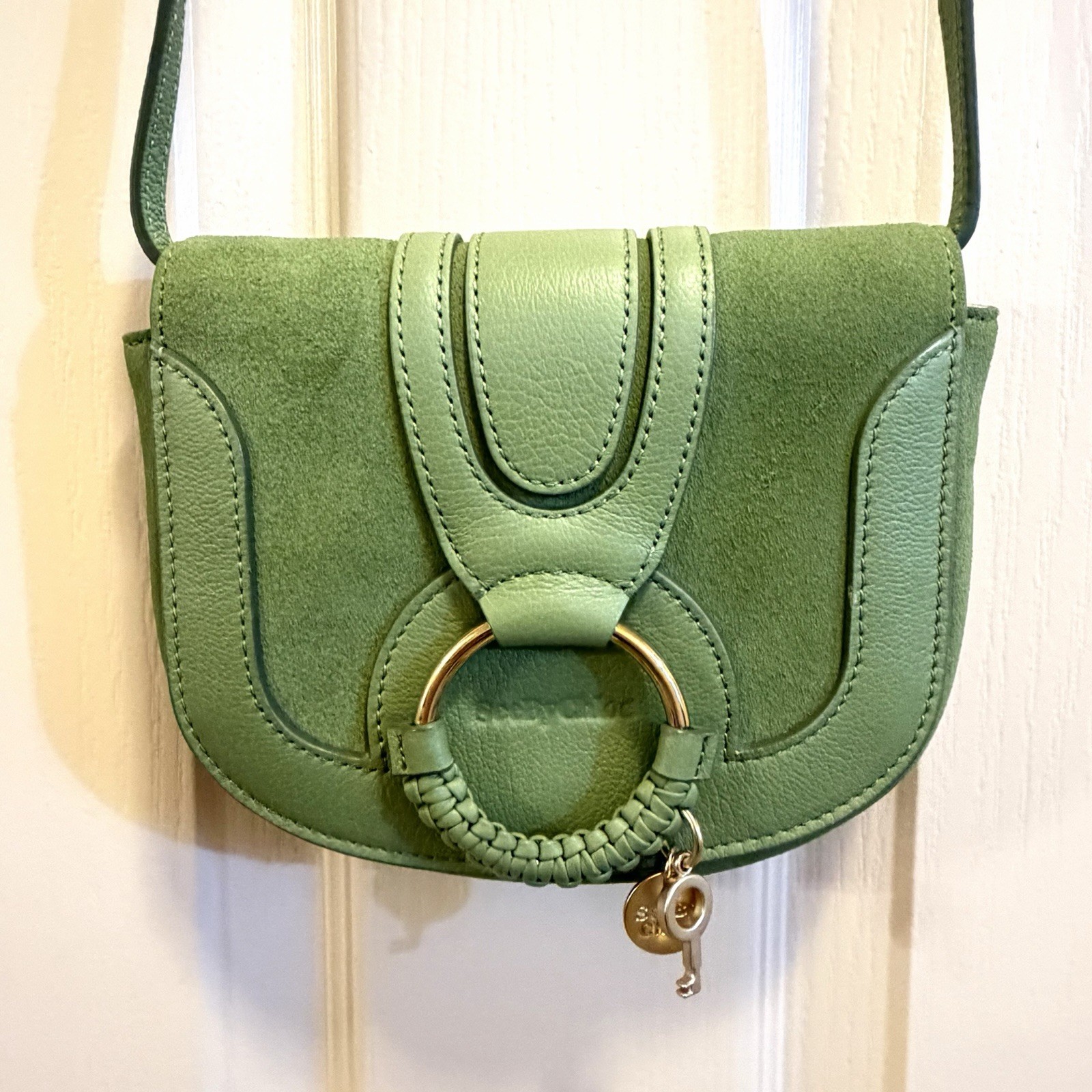 See by Chloe Green Hana Mini Adjustable Crossbody Bag Leather And Suede