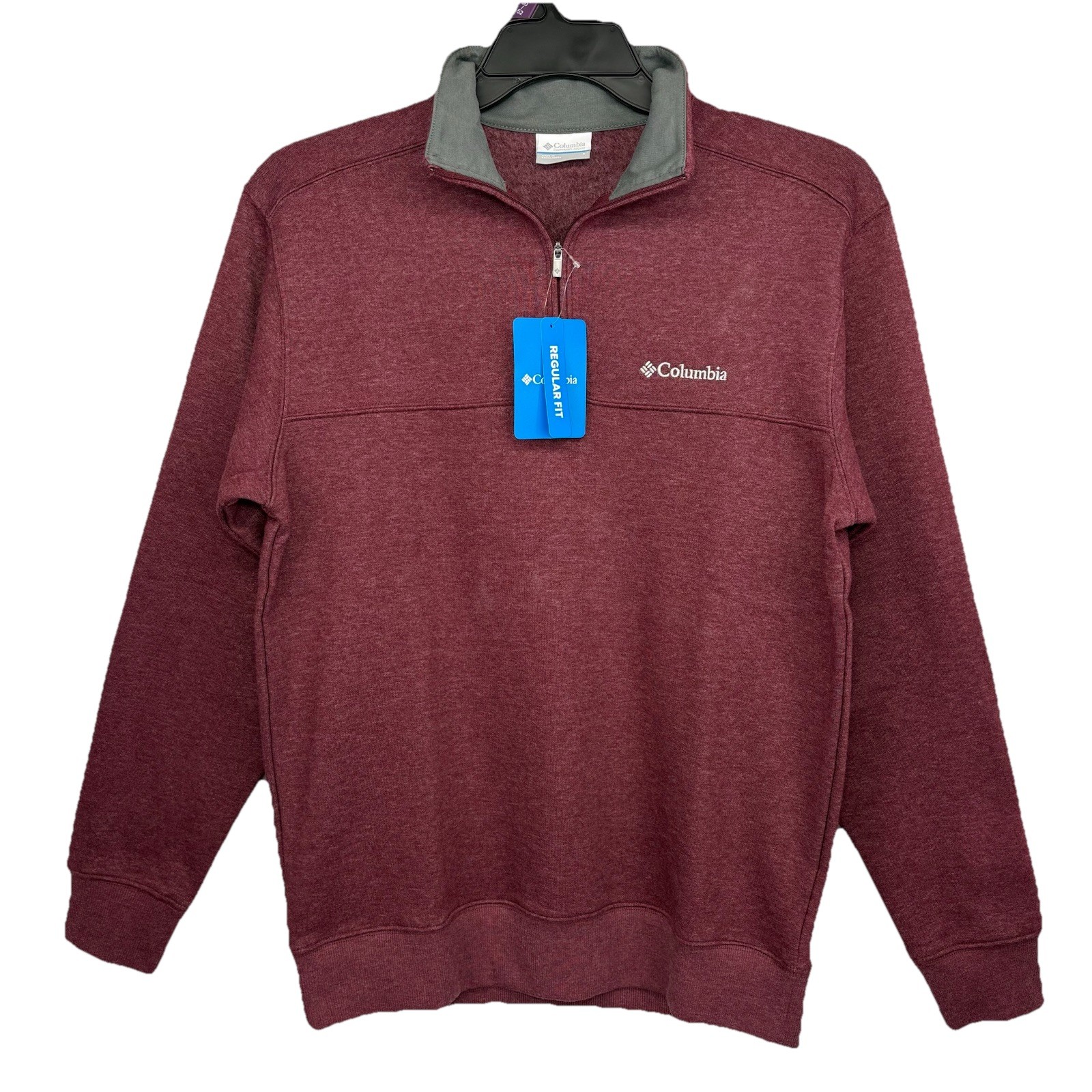 NEW Columbia 1/2 Zip Fleece Pullover / Men’s (S) Maroon Cotton Blend NWT