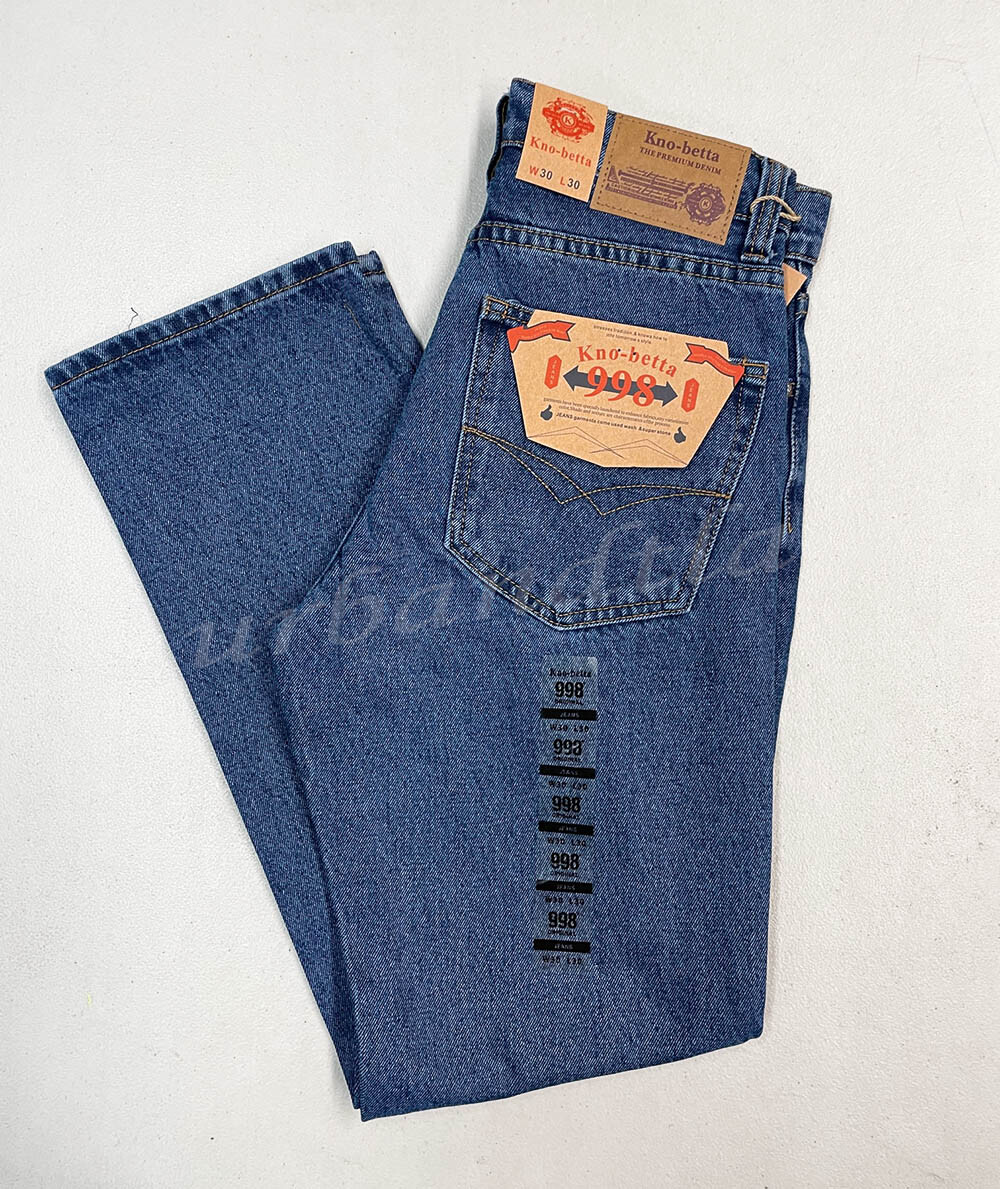 Men\'s Regular Fit Straight Leg Denim Jeans Size 30-50 Kno Betta