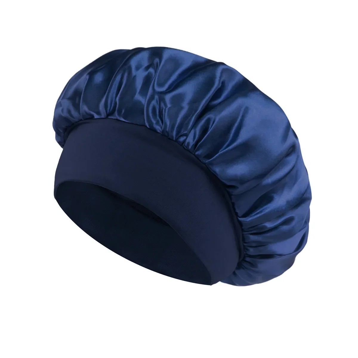 Women Satin Night Sleep Cap Hair Bonnet Hat Silk Head Cover Wide Elastic Band