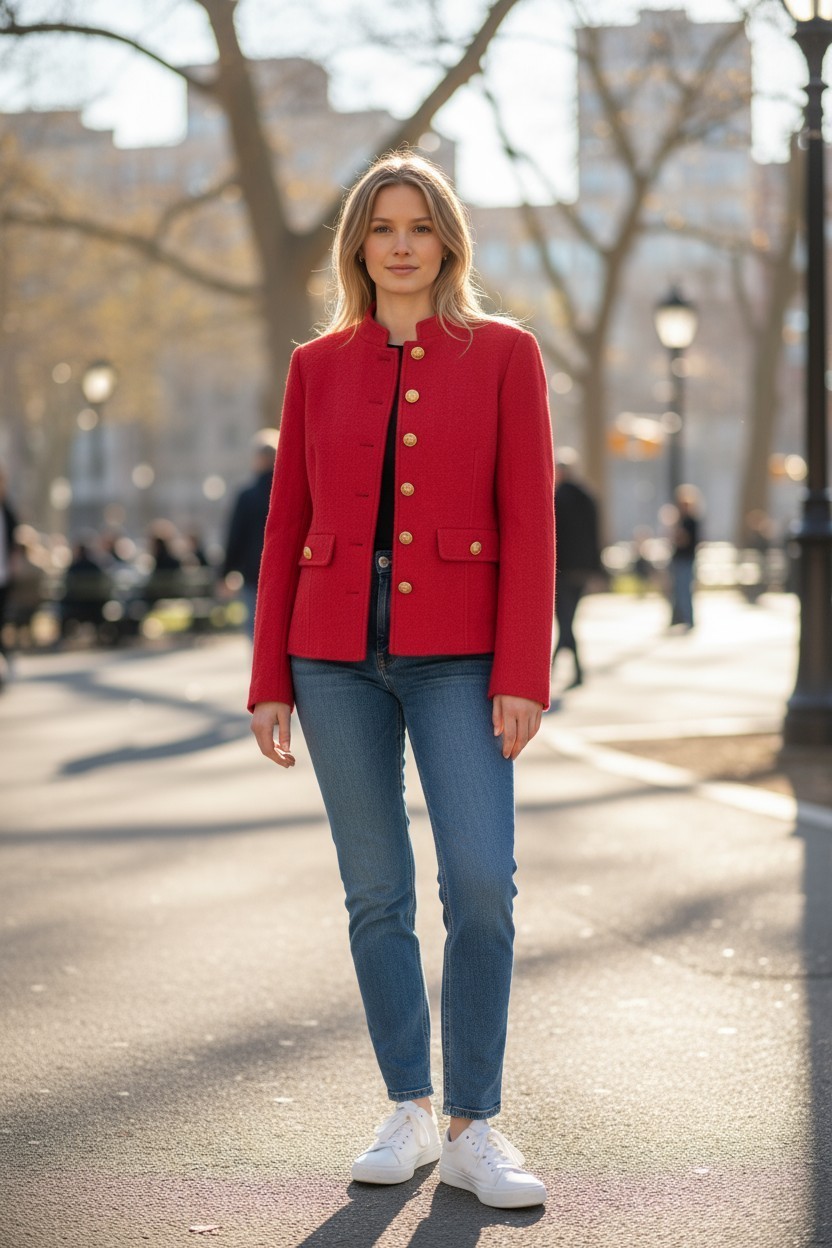 NWT Talbots Women's Red Short Wool Peacoat - Color: Red Pop - Sizes 2-14