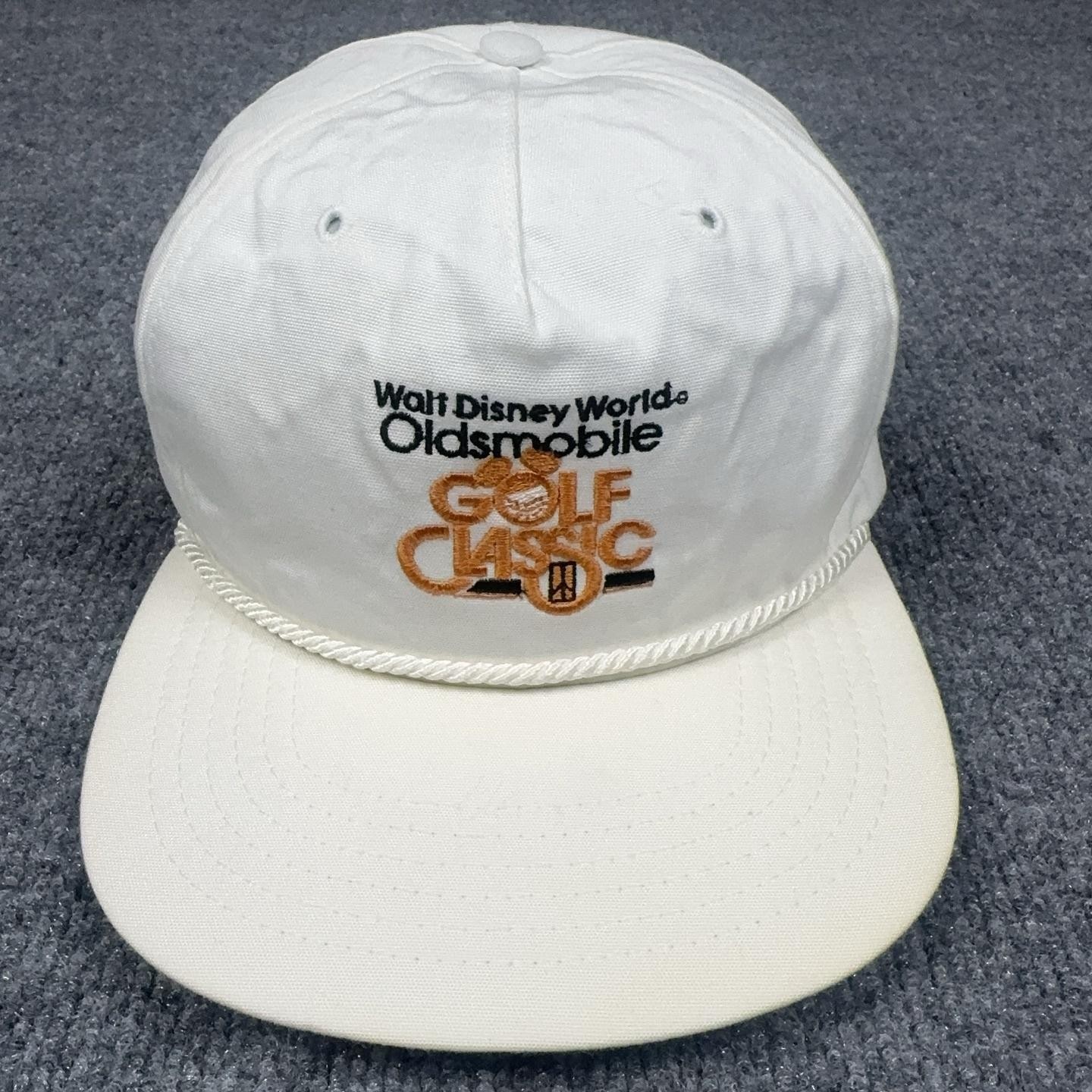 Vintage Disney Oldsmobile Hat Cap Strap Back One Size Mens White Golf Classic