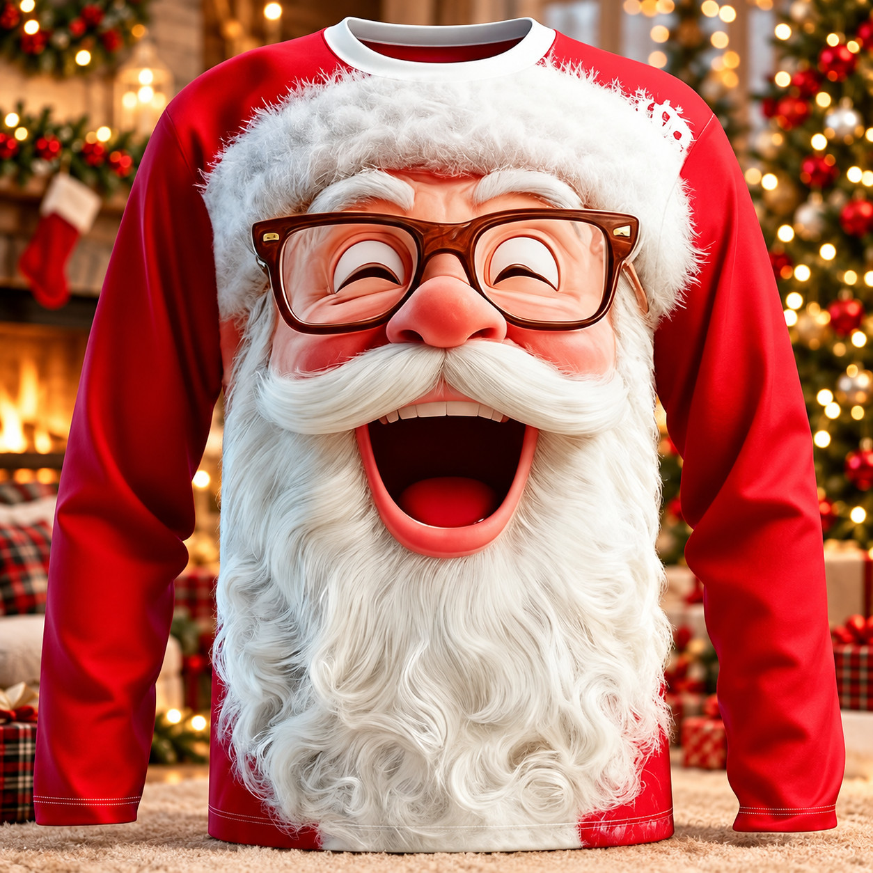 Men\'s Funny Santa Christmas 3D Print Sweater Unisex Holiday Pullover Shirt