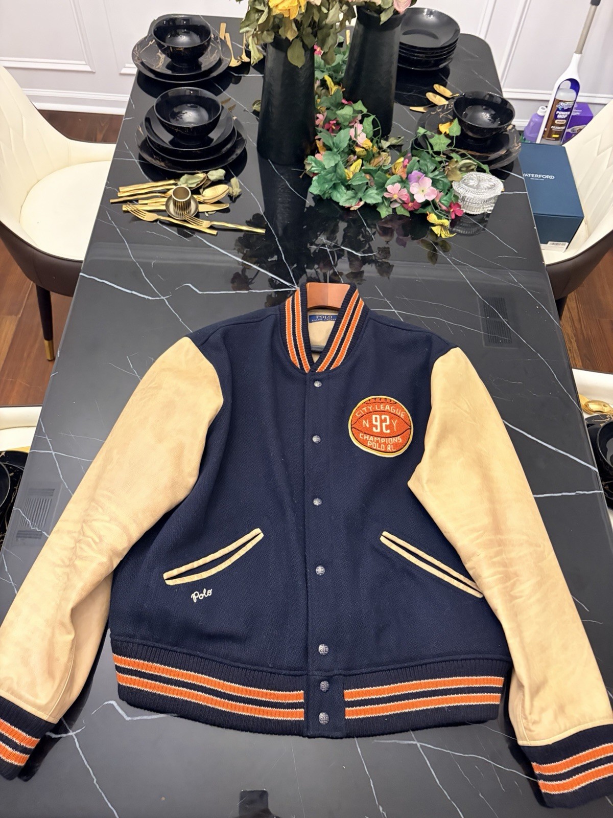 MENS VARSITY POLO BY RALPH LAUREN JACKET SIZE 2XL IN BLUE
