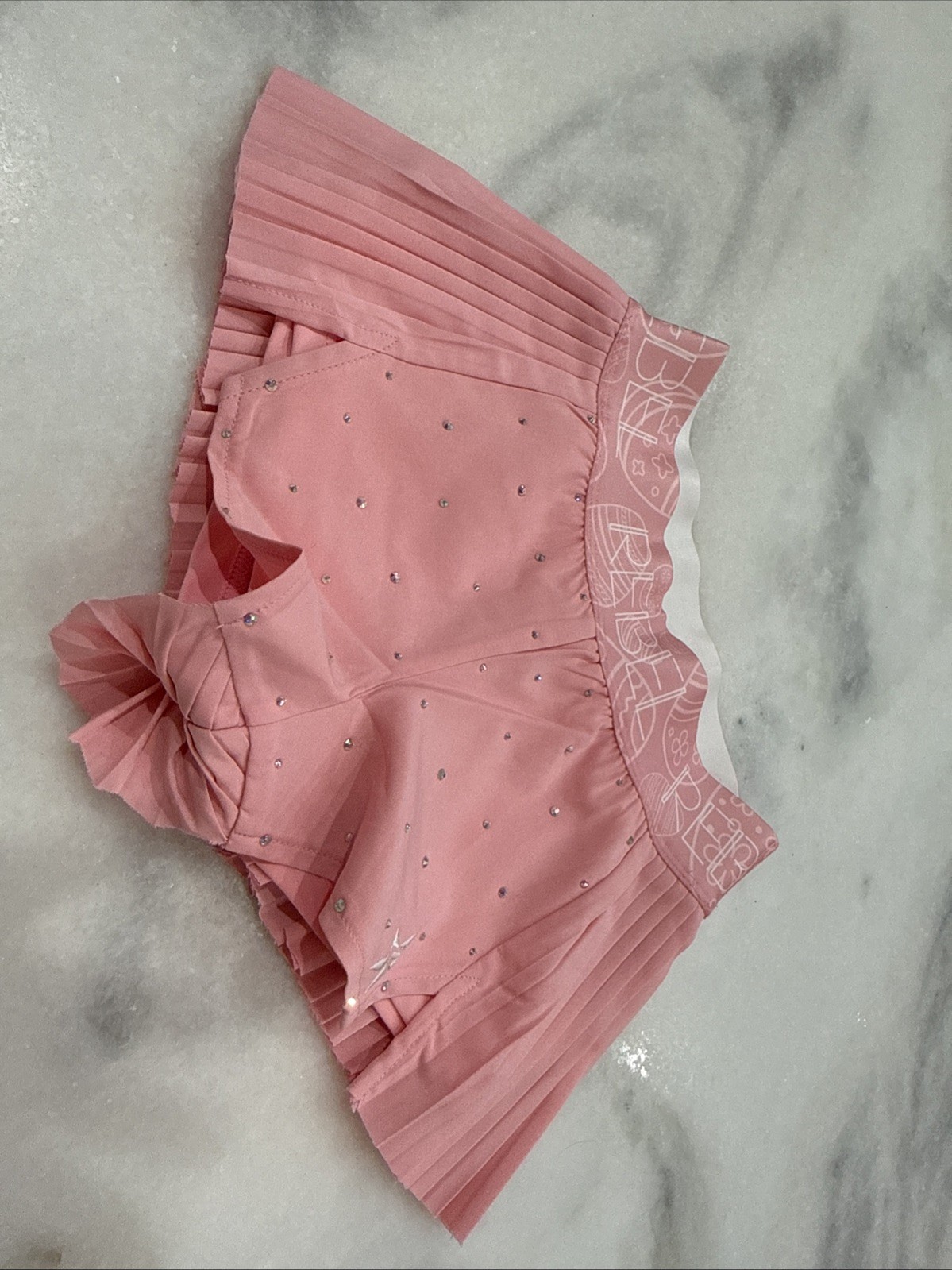 Rebel Athletic Youth Small Pink Rhinestone Shorts Skirt NWT Cheer