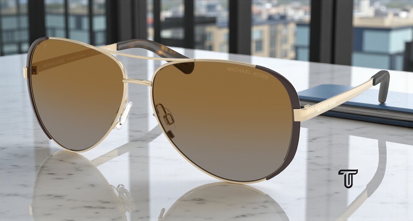MICHAEL KORS MK5004 1014T5 Chelsea Gold Brown Polarized 59 mm Women\'s Sunglasses