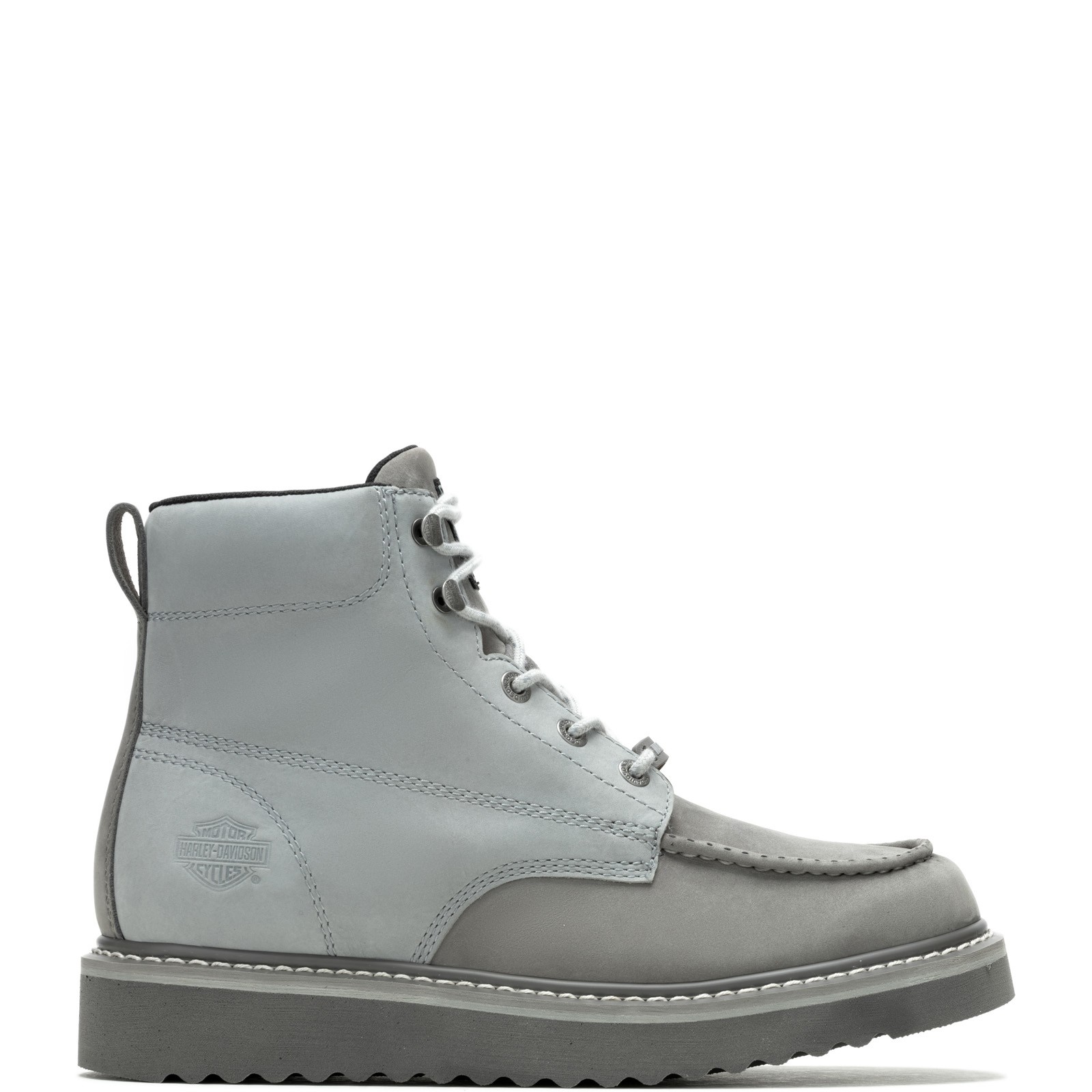 Harley-Davidson Beau D93858 Mens Gray Leather Zipper Motorcycle Boots 7