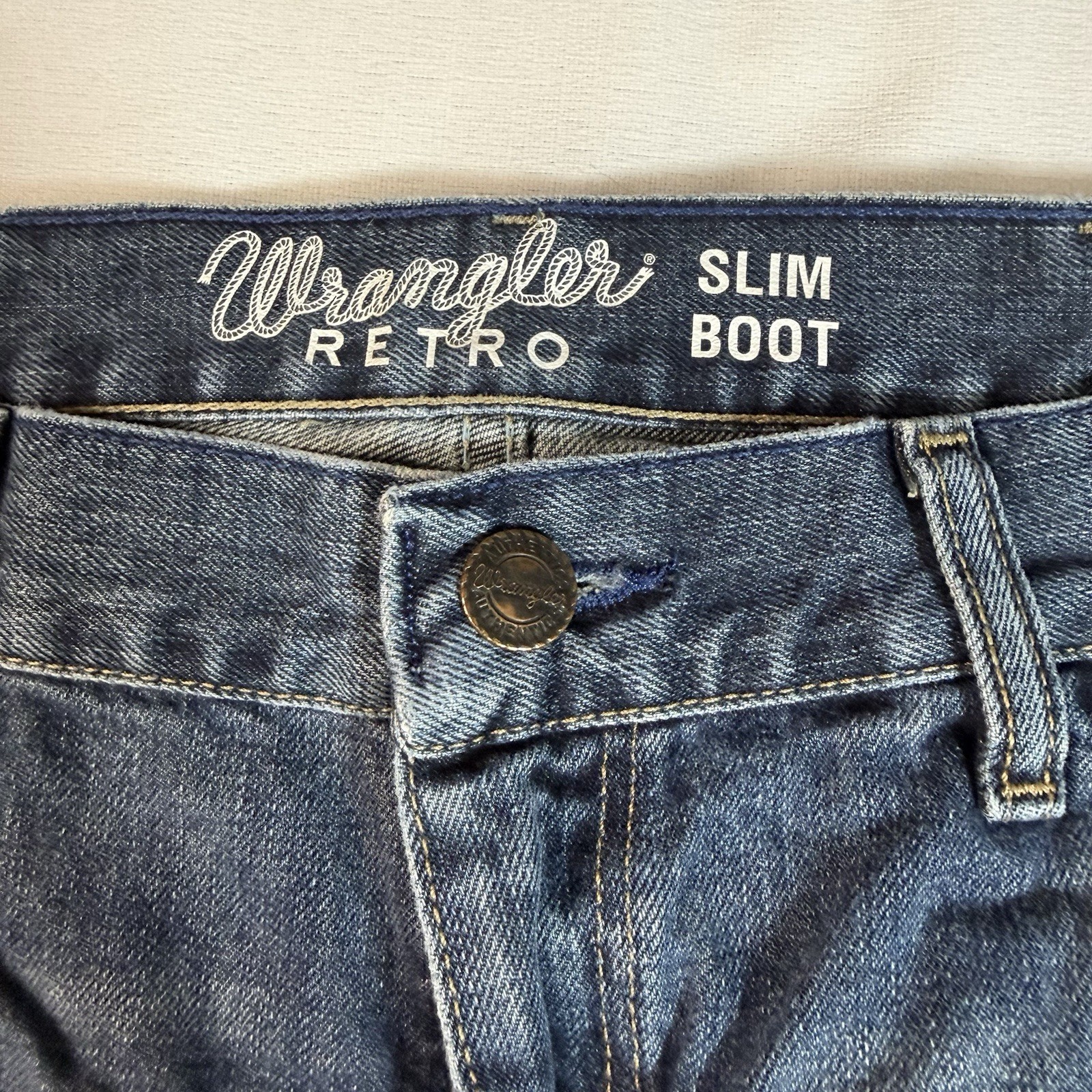 Wrangler Retro Slim Boot Mens Slim Bootcut Jeans Blue Medium Wash 36x32