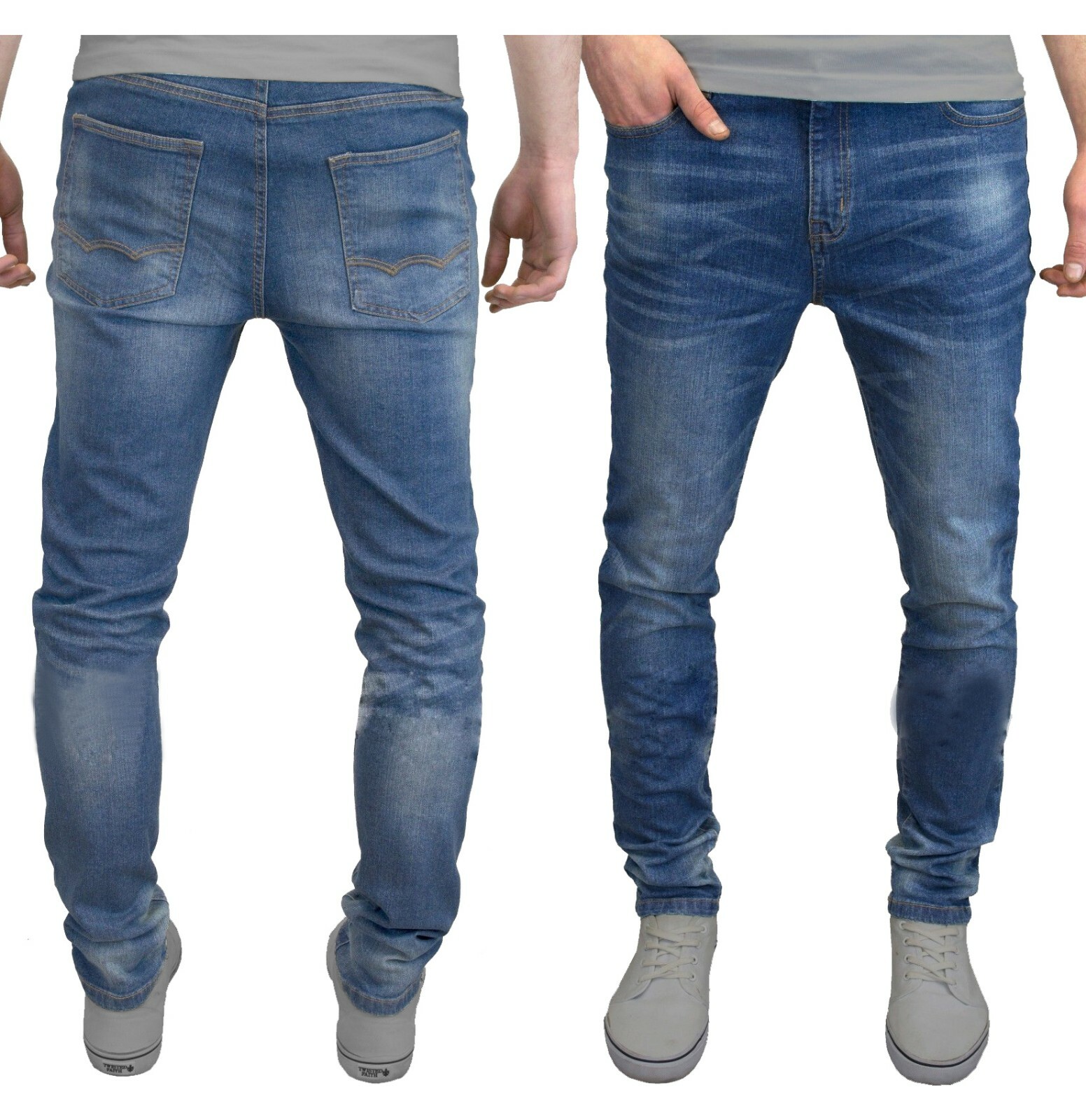 Mens Regular Fit Jeans 100% Denim Pants Relaxed Straight Casual Designer Jeans