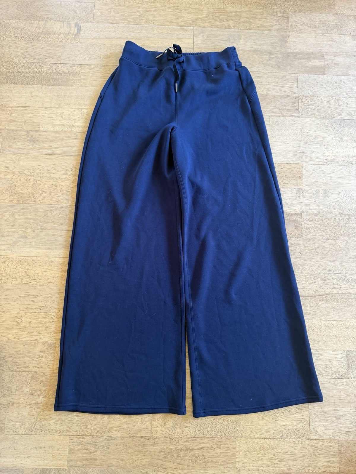Spanx AirEssentials Wide Leg Pants Size Medium Navy Blue Lounge Travel Friendly