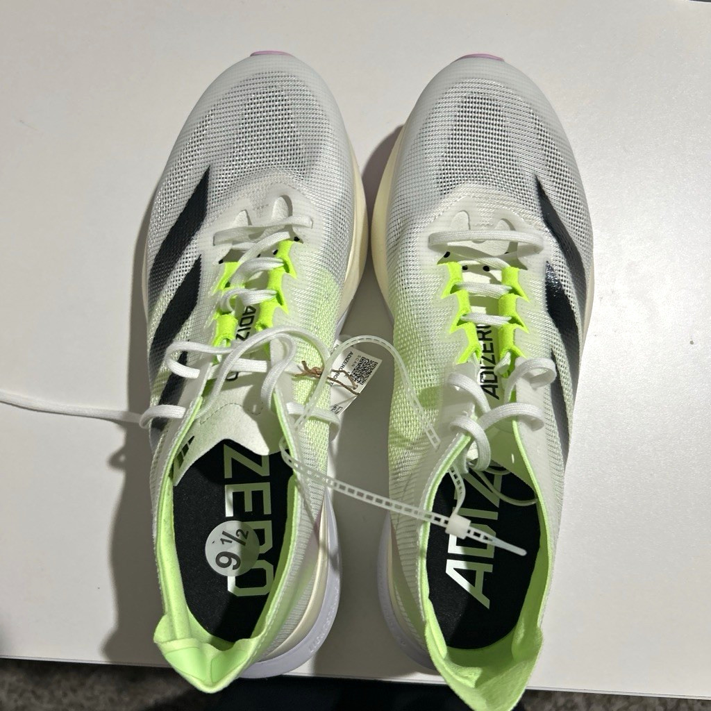 adidas Adizero Boston 12 Men’s Low Top Lace-Up Running Sneakers White/Black