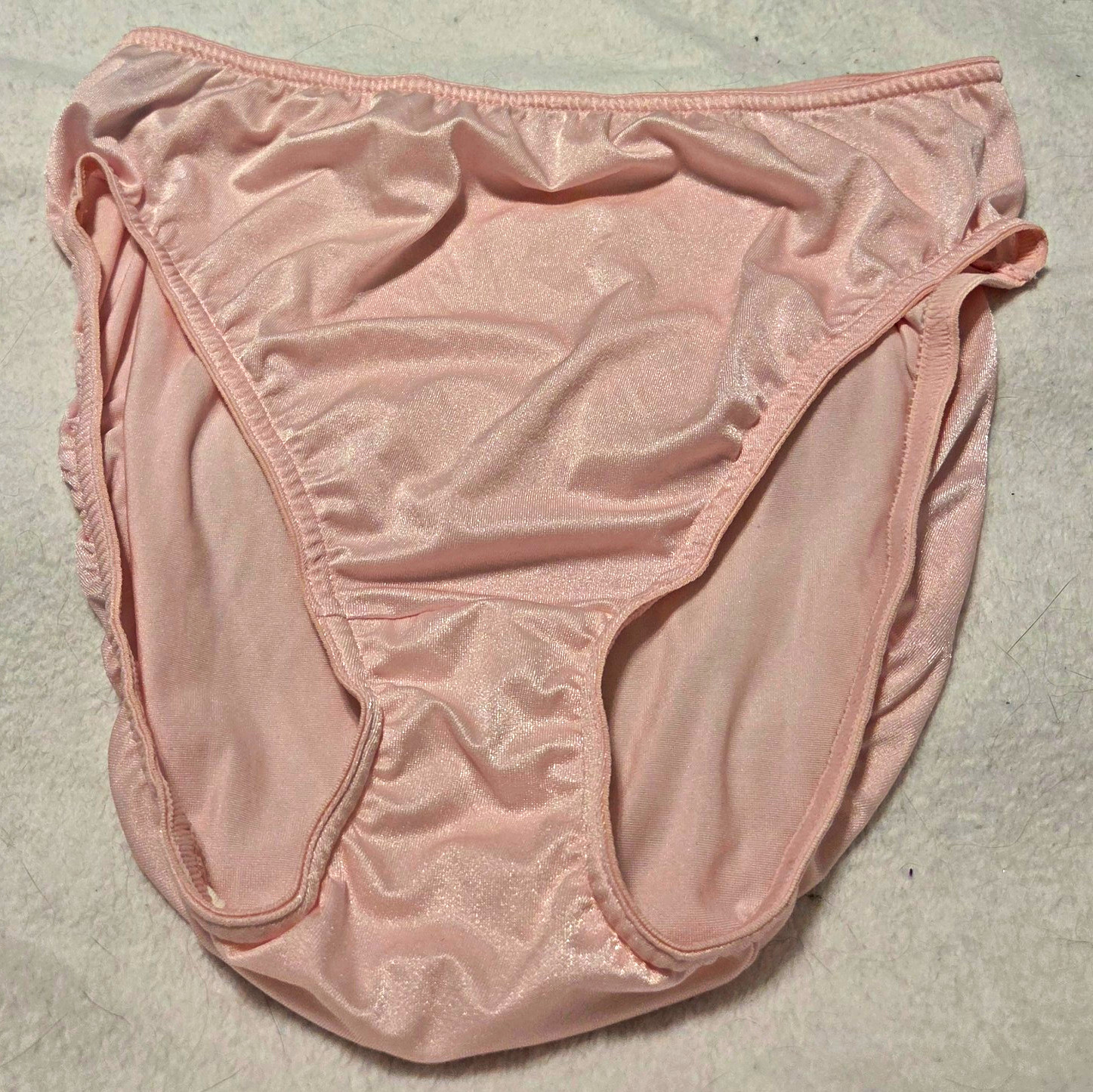 Vintage Warner\'s Women\'s Shiny Pink Solid Brief Panties XL 1X Nylon 