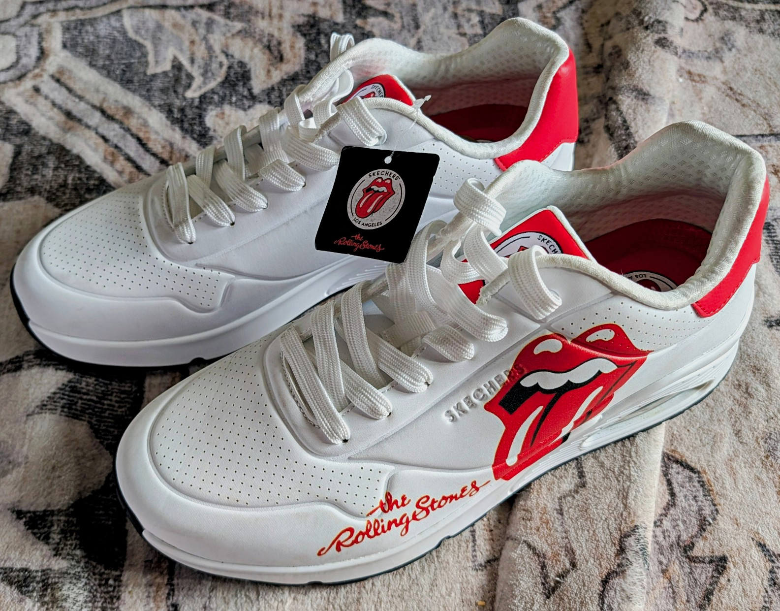 SKECHERS The Rolling Stones Tongue Logo Low Top Lace-Up Sneakers Men’s 12