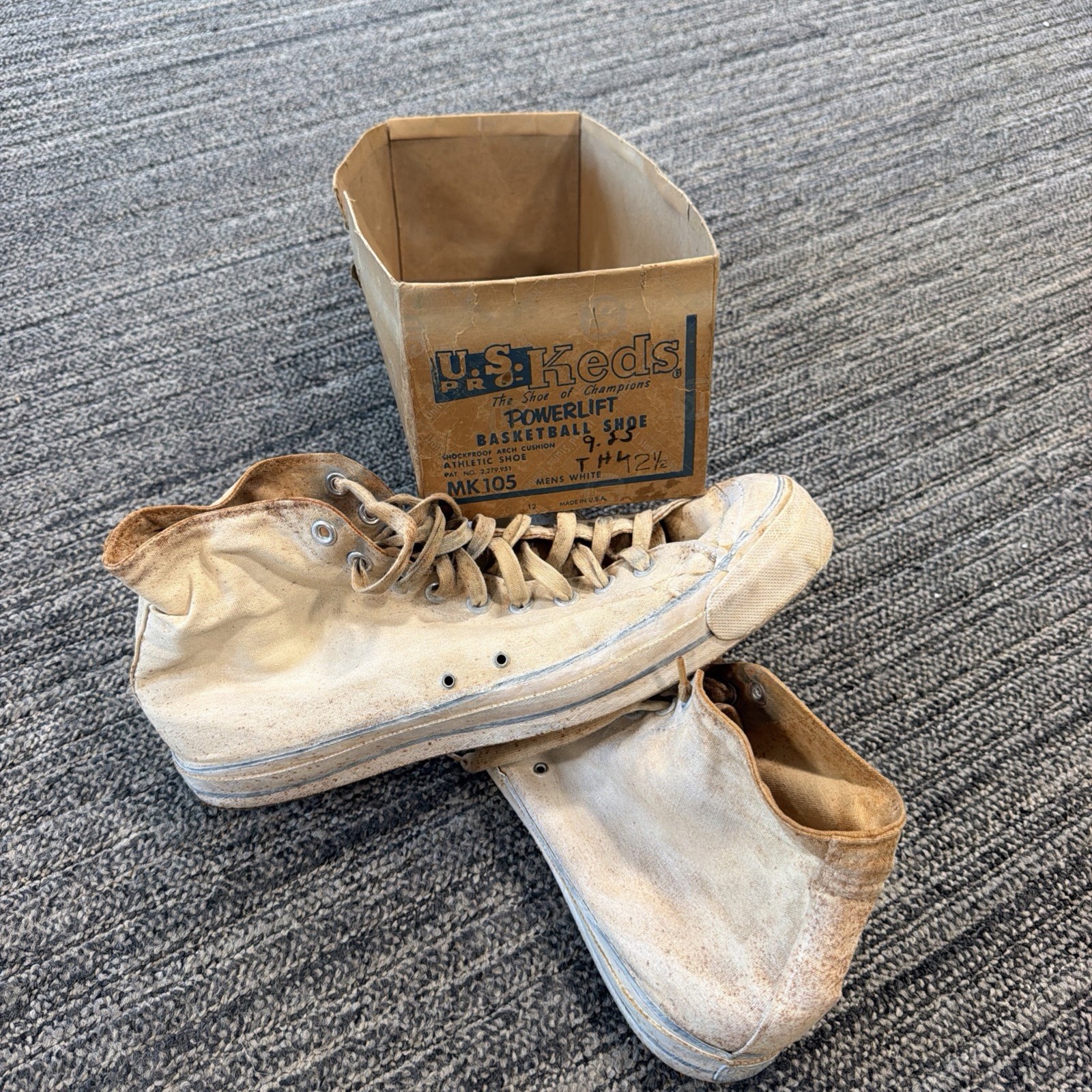 VTG Rare 50s US Pro-Keds Powerlift High-Top Basketball Sneakers With Box