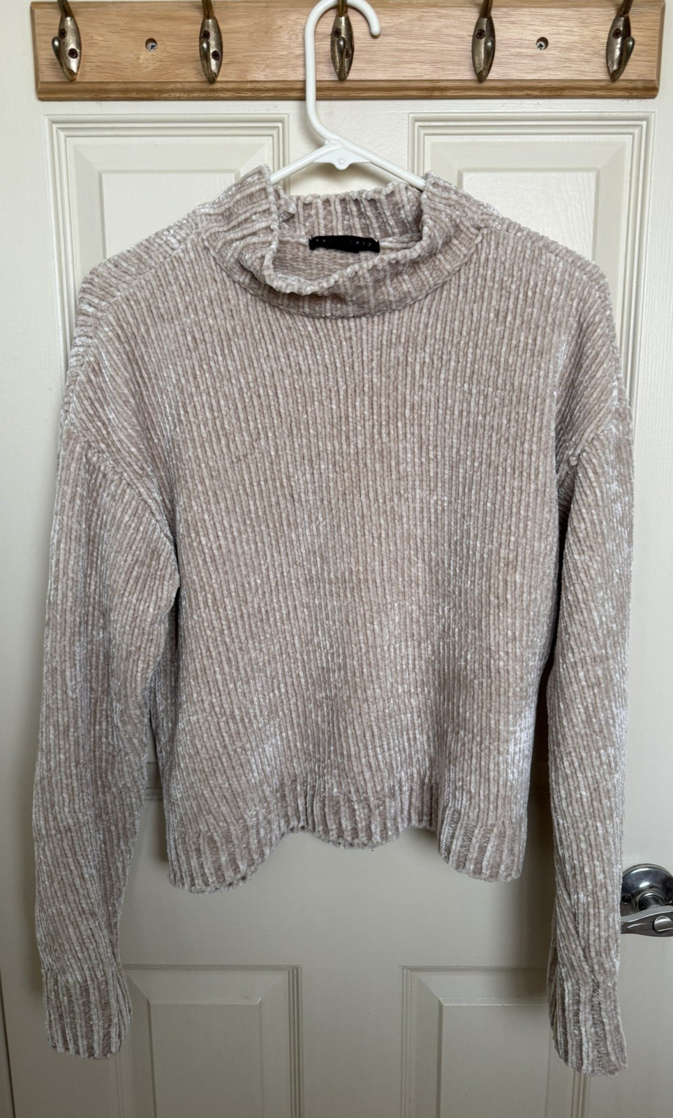 Pre-owned Sanctuary Women’s Chenille Mock Neck Sweater Beige/Light Sand Medium