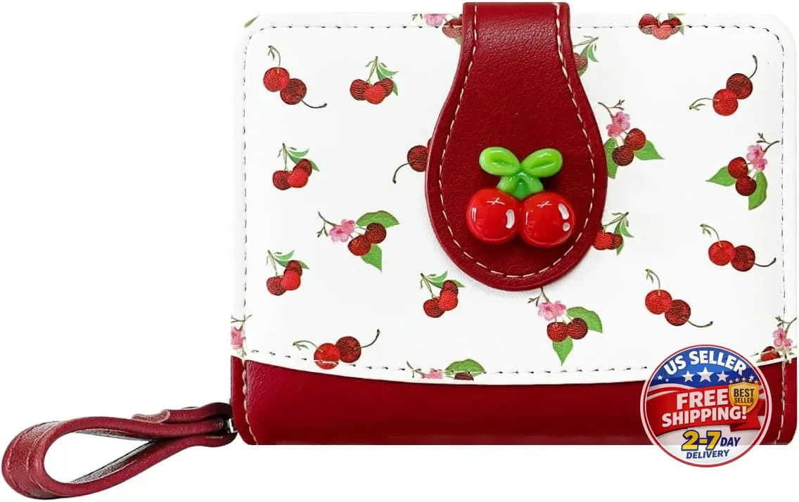 Sunwel Fashion Cutest Fruit Prints Wallet Card Slots Small Wallet with Zipper Co
