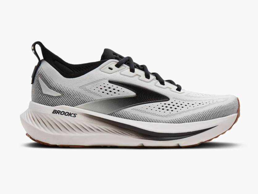 Brooks Glycerin 23 Men\'s Wide 2E Running Shoes White Black Gum Plush Authentic
