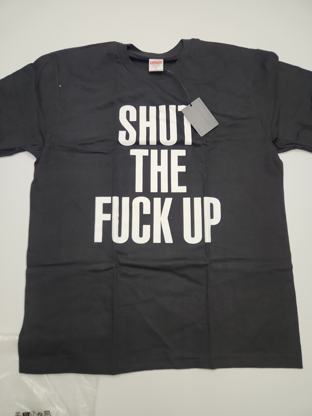 Supreme Number (N)ine Shut Up Tee BLACK  ( Medium)  