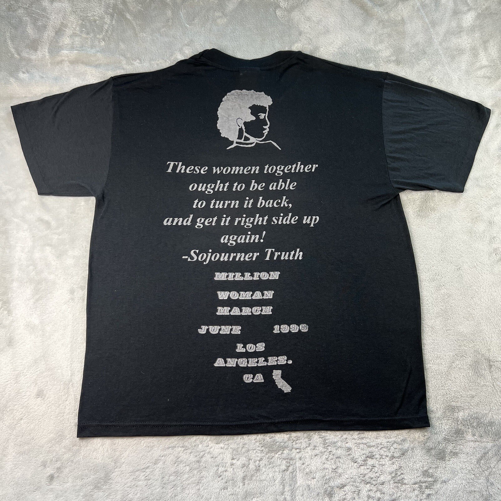 Vintage 90s Million Woman March 1996 T Shirt Adult Large Black Sojourner Truth