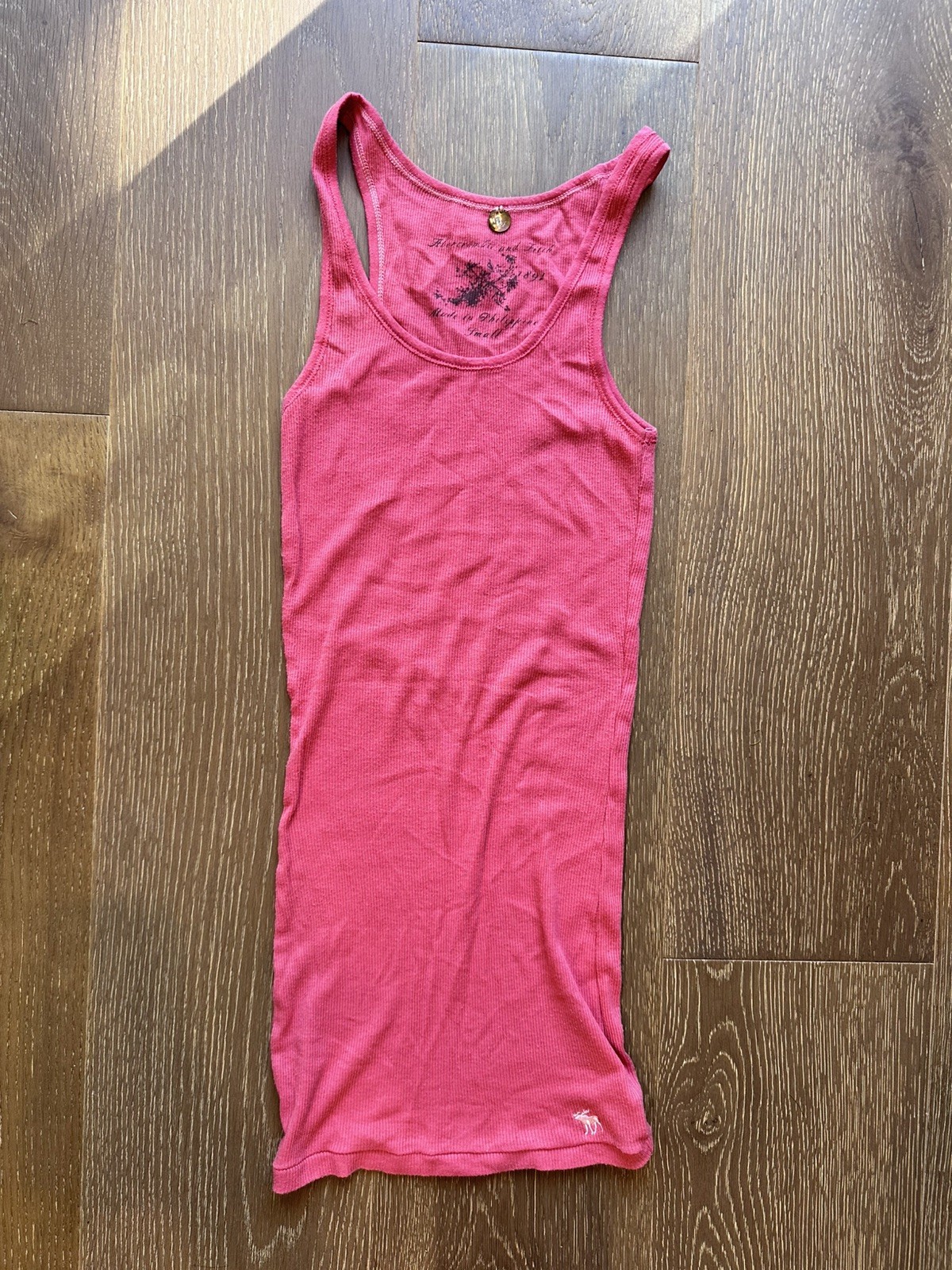 Y2K 2000s Abercrombie & Fitch Fitted Tank Top Size Small Vintage Basic Ribbed 