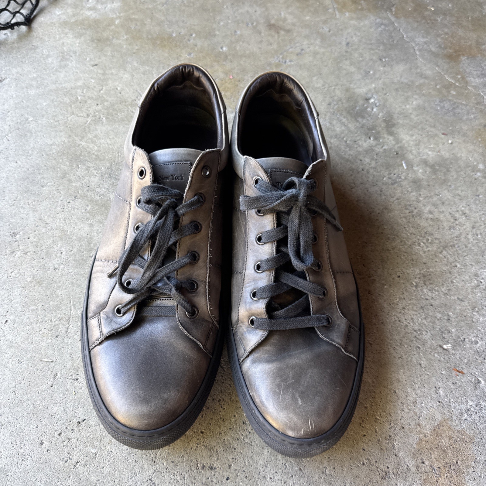 To boot new york Adam Derrick sneakers rare sz13 VG Condition Leather black grey