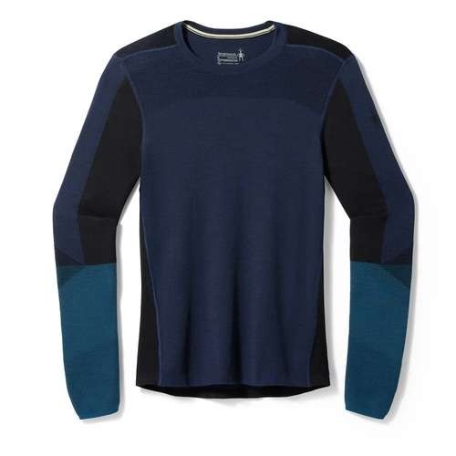 Smartwool Men\'s Intraknit Thermal Merino Base Layer Colorblock Crew Shirt Medium
