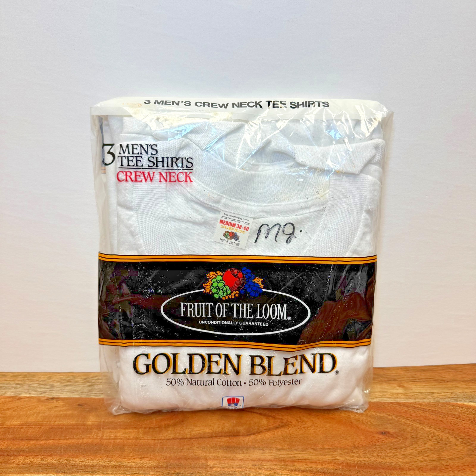 Vintage 1985 Fruit of the Loom Golden Blend T Shirts MEDIUM 38-40 3 Pack NOS USA