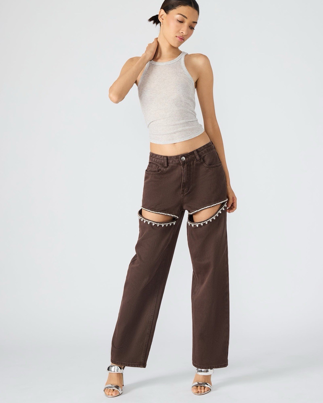 $119 Steve Madden Woman’s Taylor Jean Wide Leg Cocoa Brown Size 29 Cotton