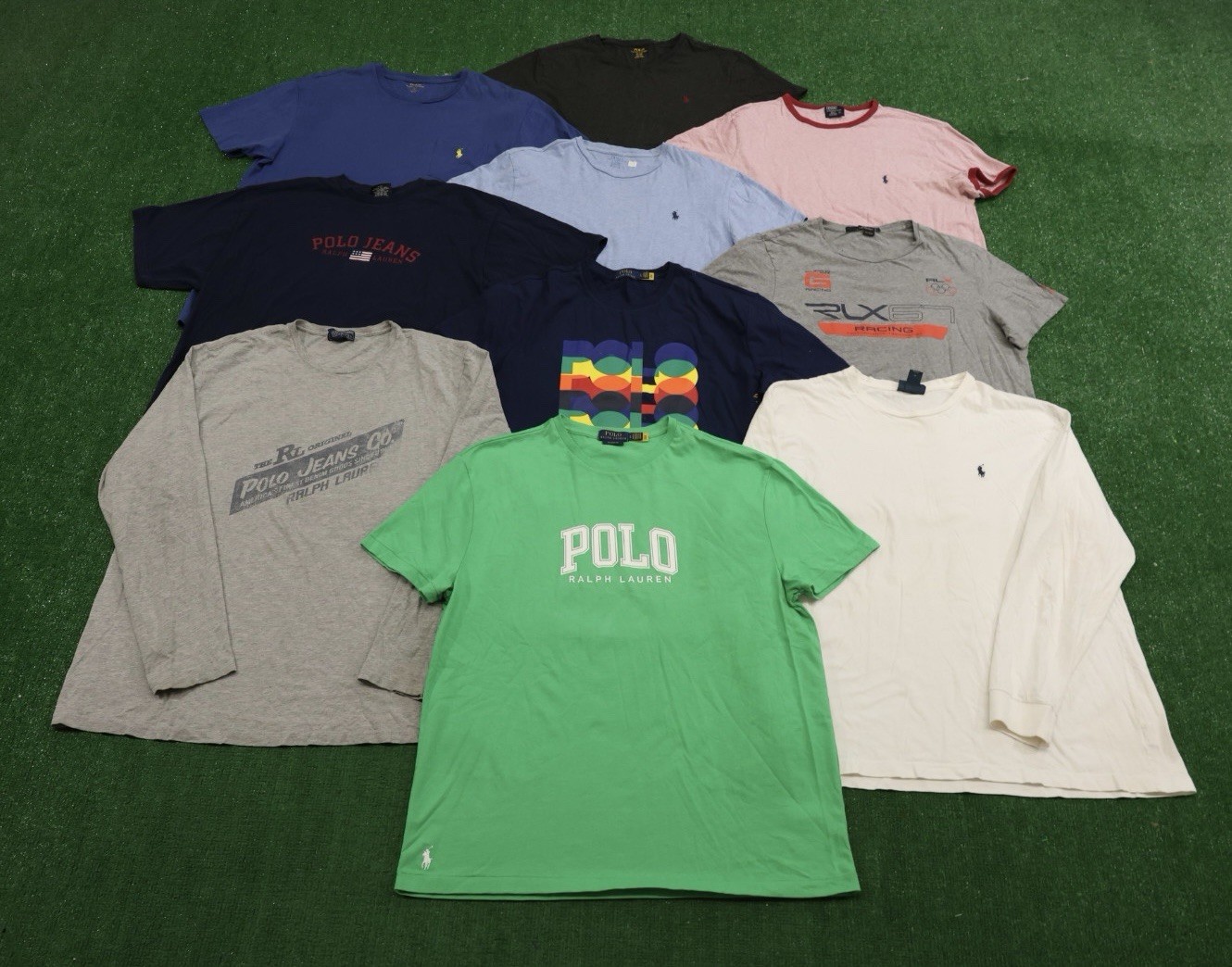 Lot Of 10 Polo Ralph Lauren Mens Size Large CrewNeck T Shirt I12