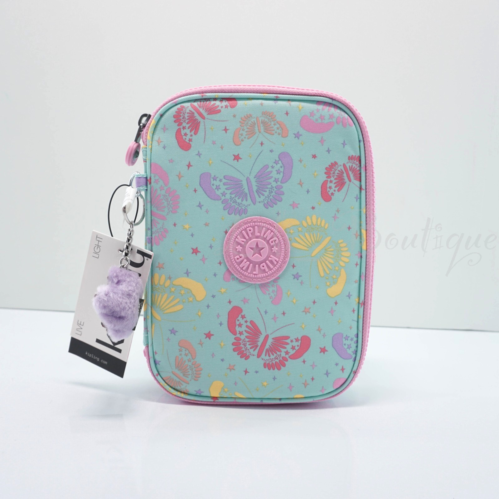 Kipling 100 Pens Case Pencil Accessory Box Polyester AC7252 Fairy Flight Multi