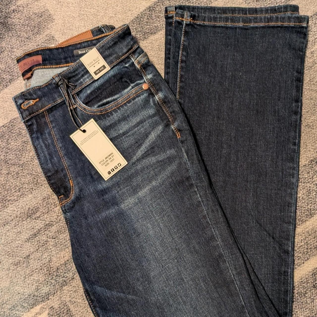 Judy Blue Mid Rise Boot Cut Jeans Size 13/31 Dark Wash NWT