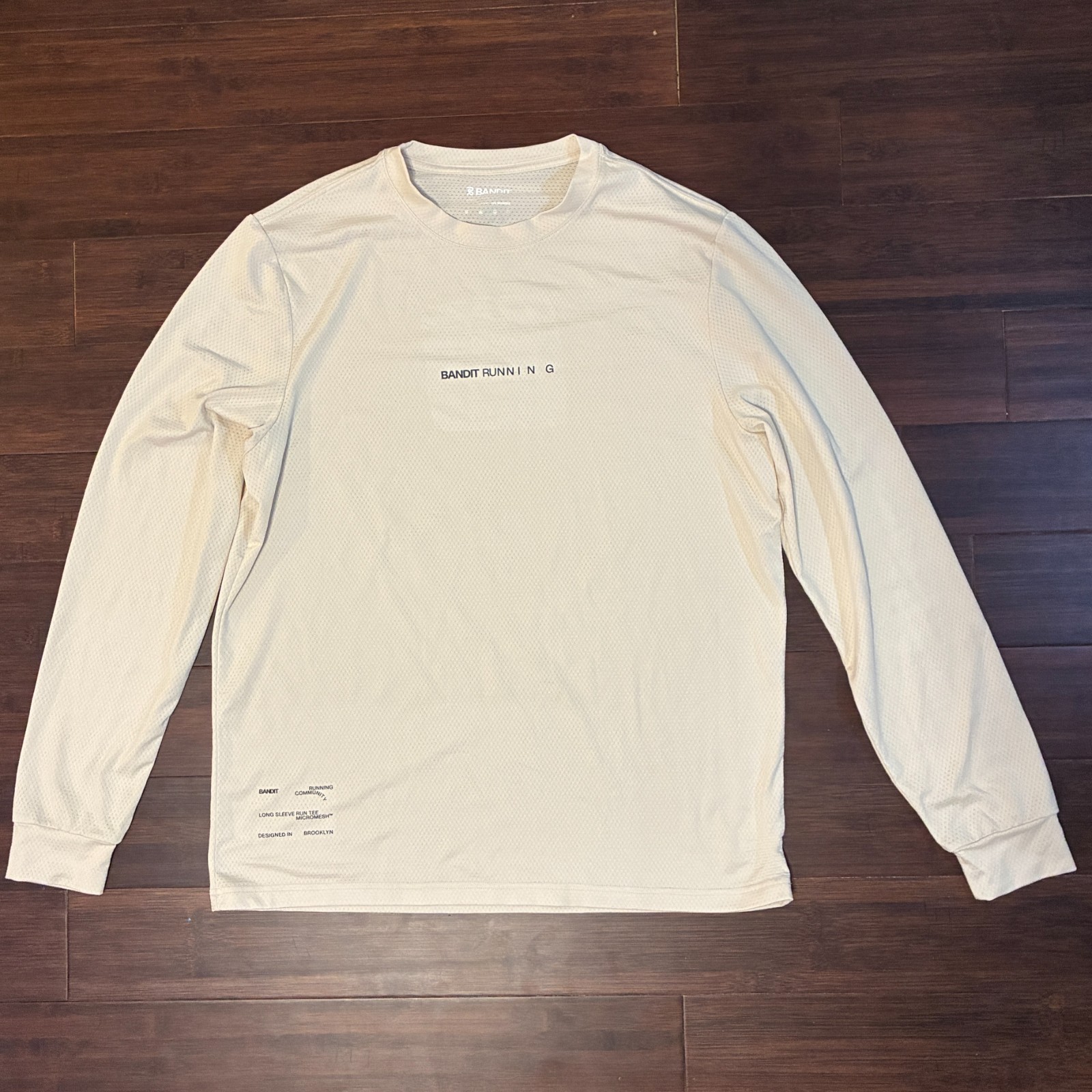 Bandit Micromesh Long Sleeve Running Shirt (Size: Unisex Small) - Champagne