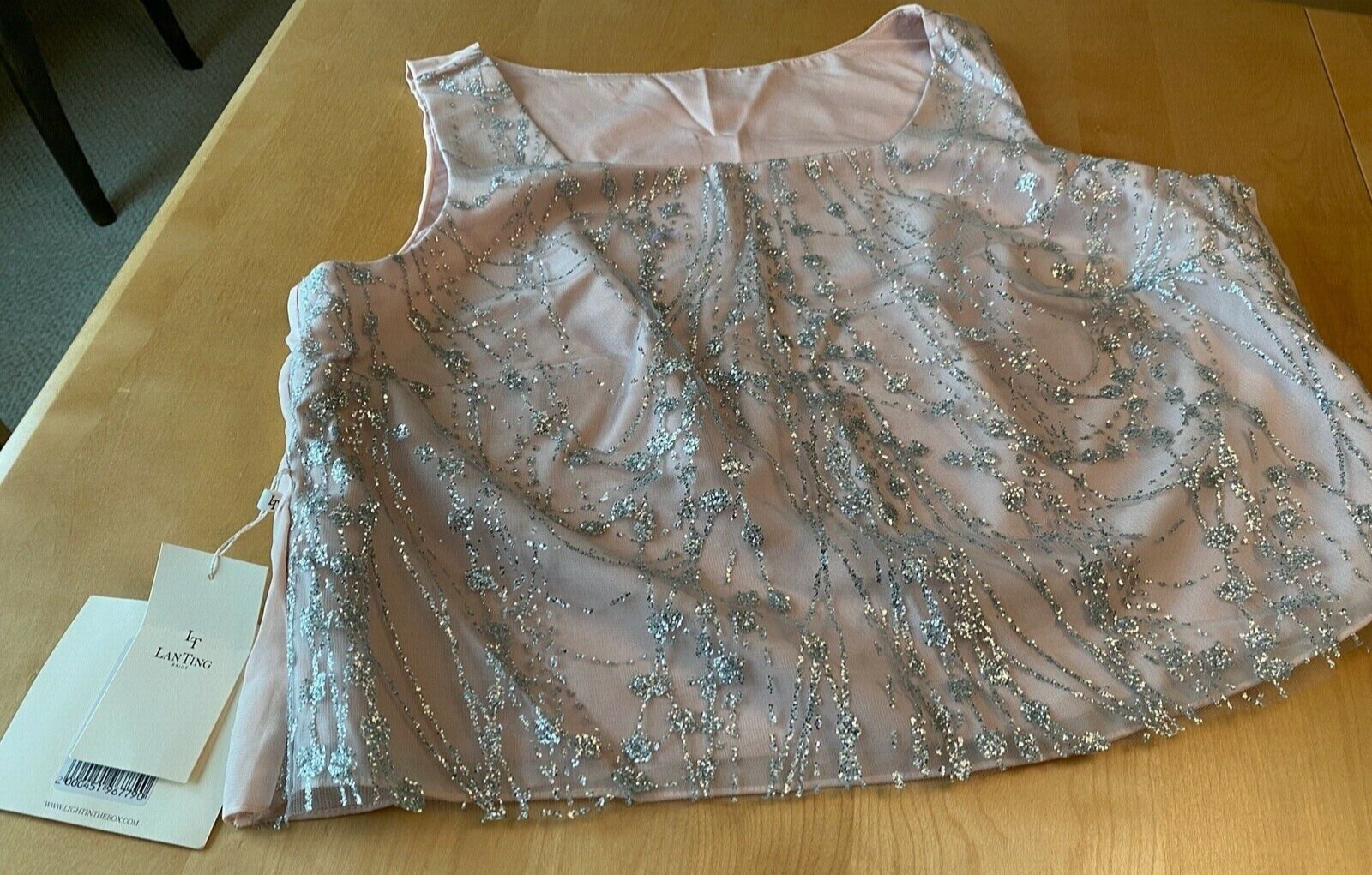 NWT LANTING CAMI TANK WOMENS SZ 22W MOTHER OF BRIDE BLUSH SEQUINS 