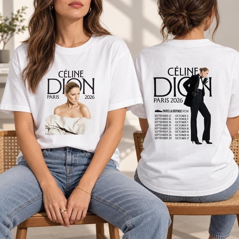 Celine Dion Graphic Shirt, 2026 Céline Dion Paris Tour T-shirt, Céline Dion Live