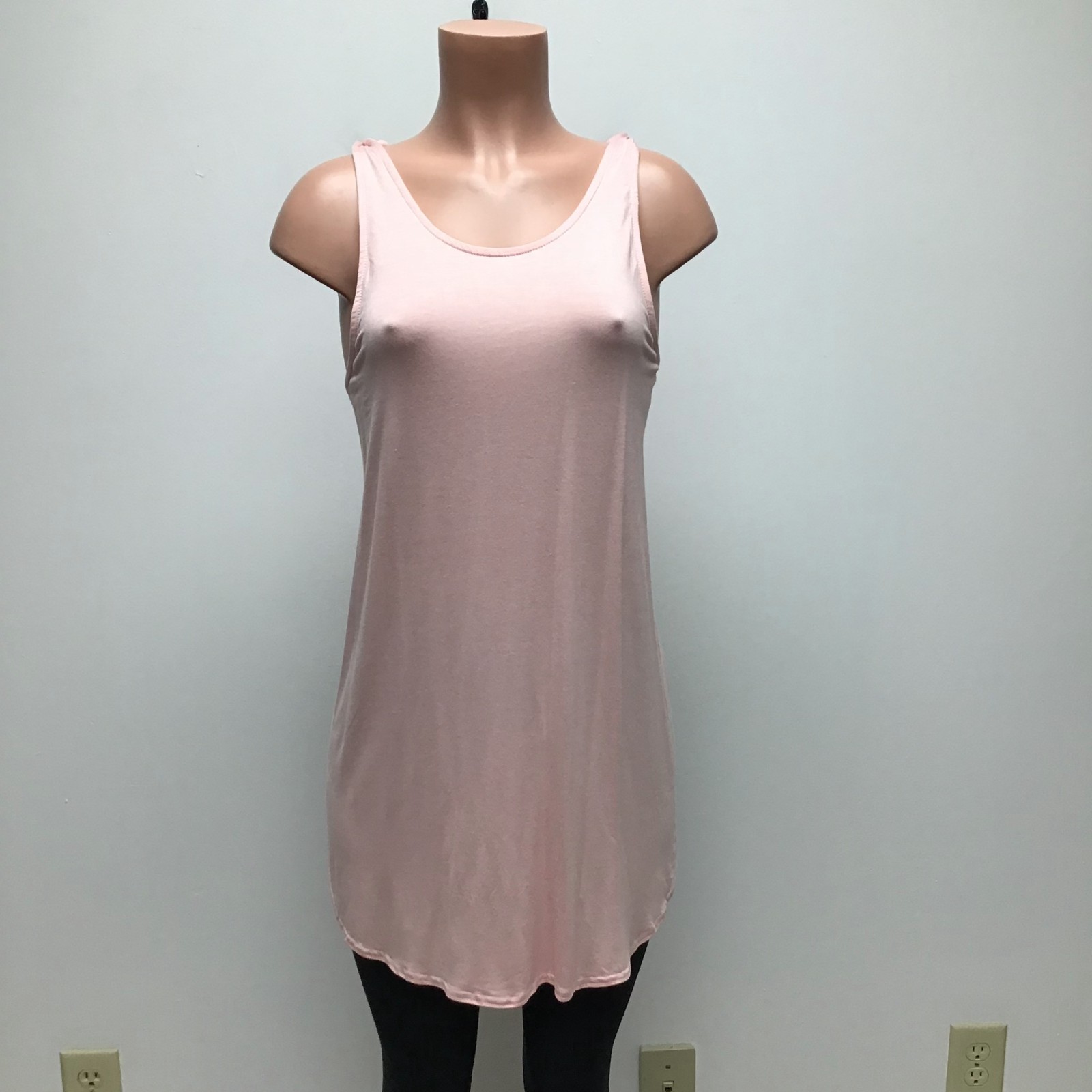 Free People FP Beach Tie-Shoulder Tank Pink USA Crossover Back Coverup Medium