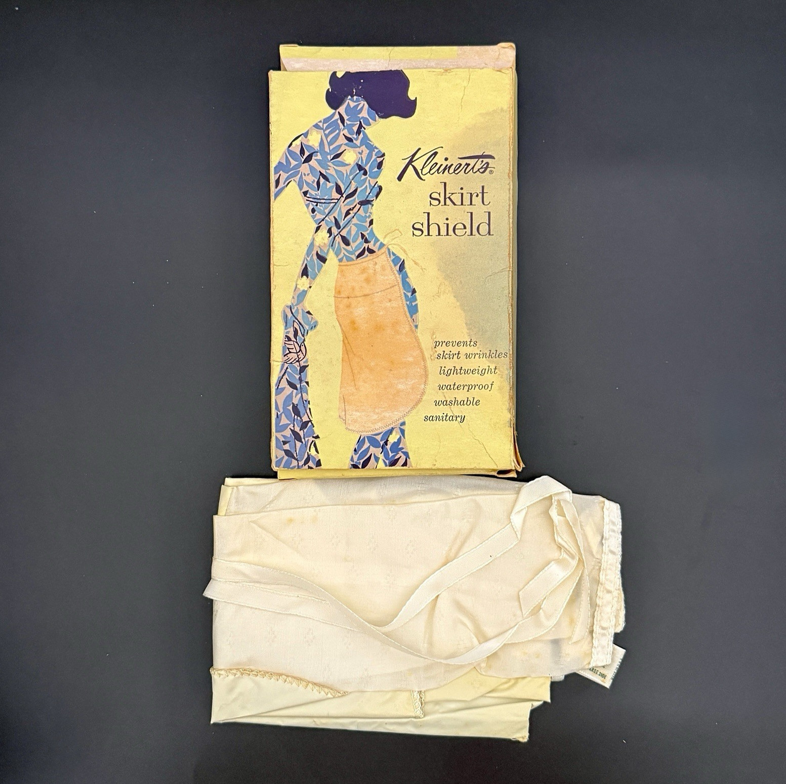 NOS Vintage 1950s Kleinert\'s Silk Skirt Shield Lingerie in Original Box USA Med