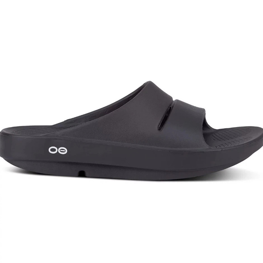 OOFOS Adults' OOahh Recovery Sport Slides Black