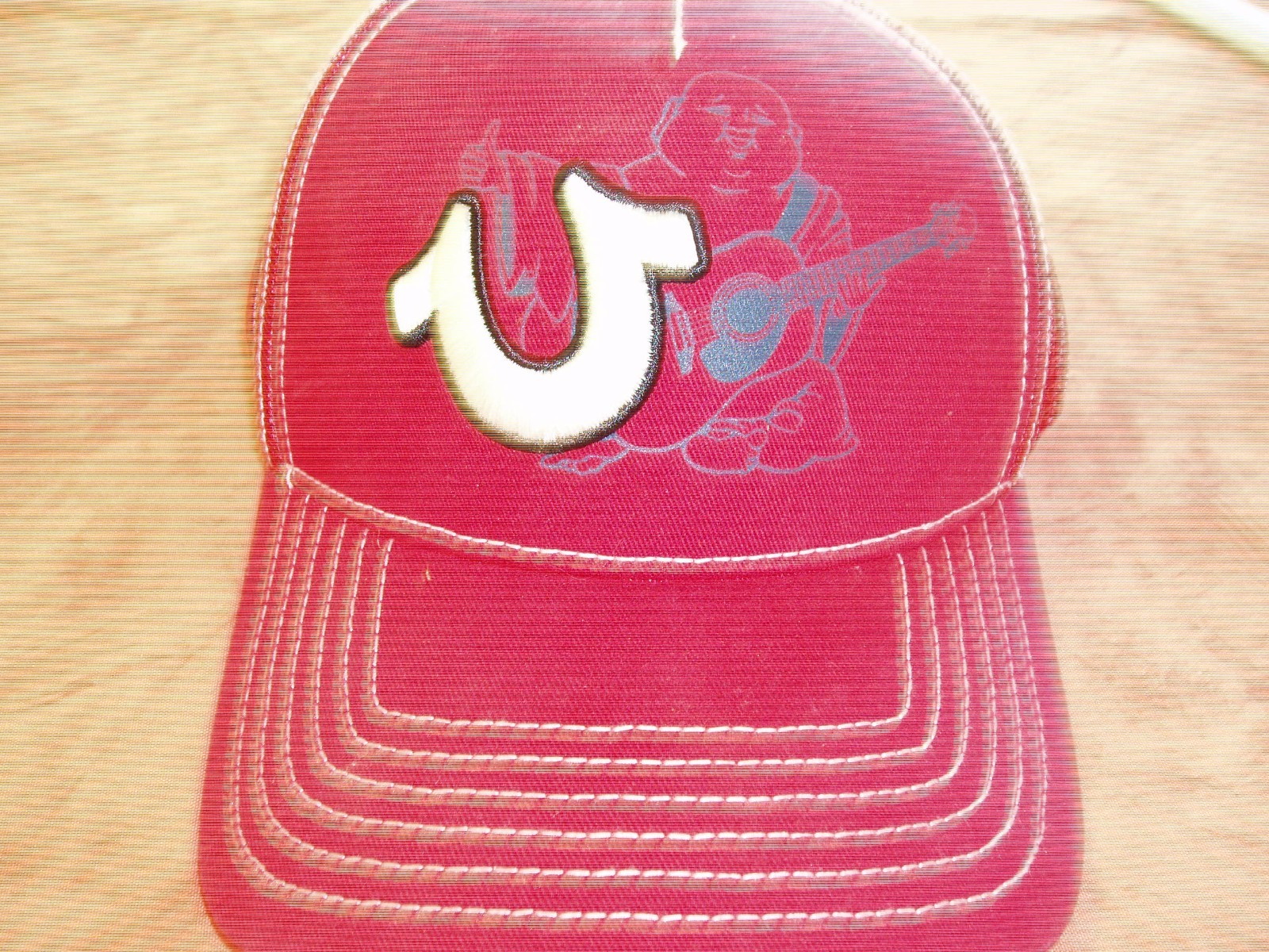 True Religion Jeans Embroidered Buddha  Red  Hat Adjustable