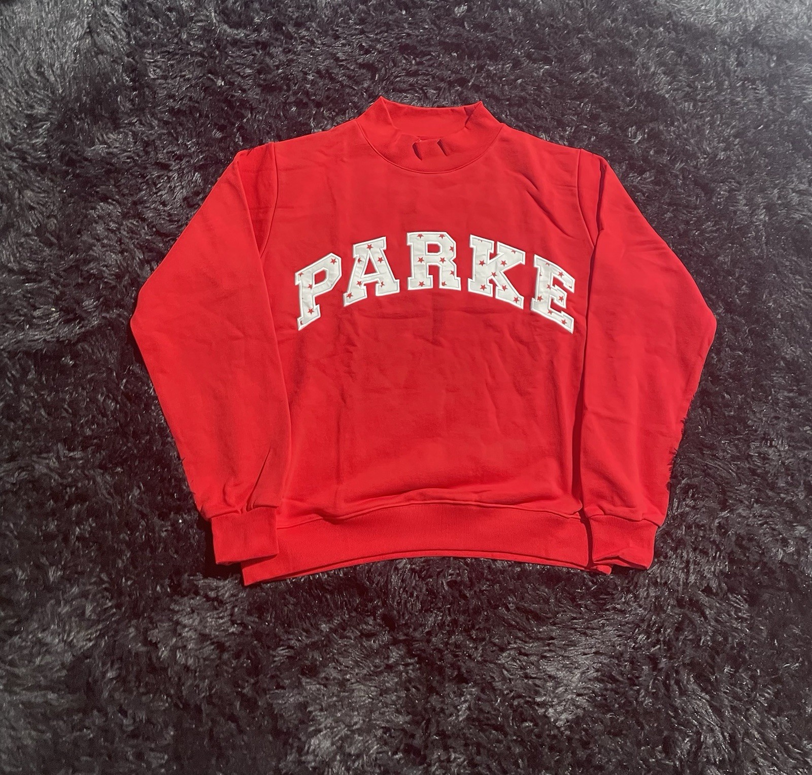 Parke Women’s Varsity Mockneck Sweatshirt Coastal Sparkler Sail Stars in S/M 