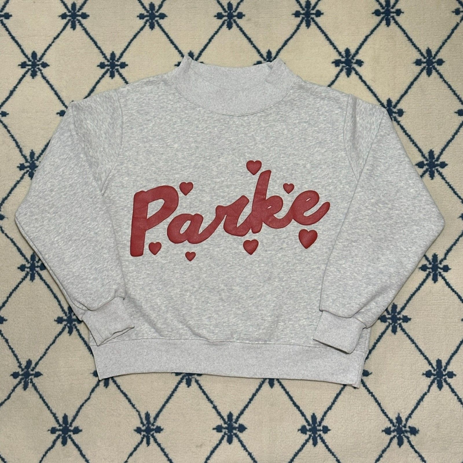 Parke Limited Edition Sweetheart Varsity 2025 Vday Graphic Hearts Mockneck