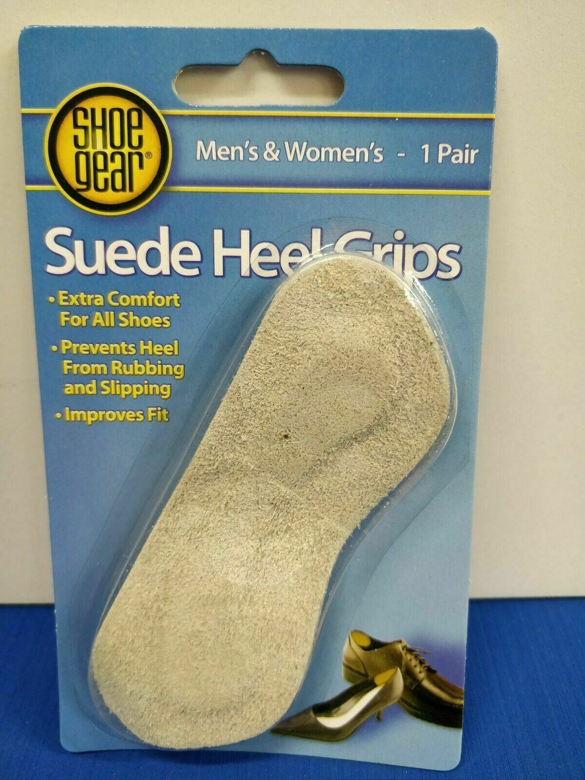Shoe Gear Suede Leather Heel Grips 1 Pair - Self-Adhesive Anti-Slip Liners