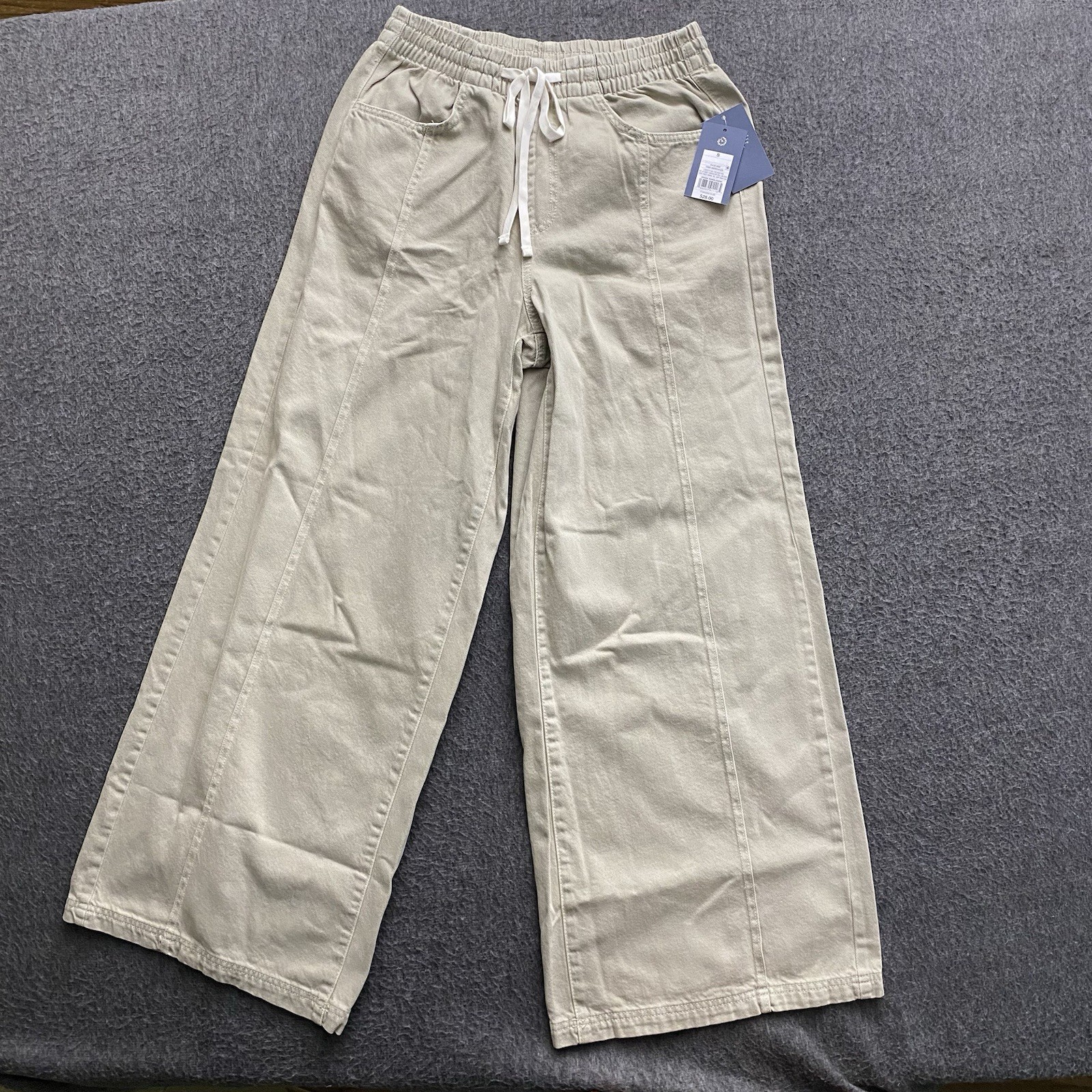Universal Thread Beach Pants Womens Small Khaki Green High-Rise Wide Leg NEW NWT