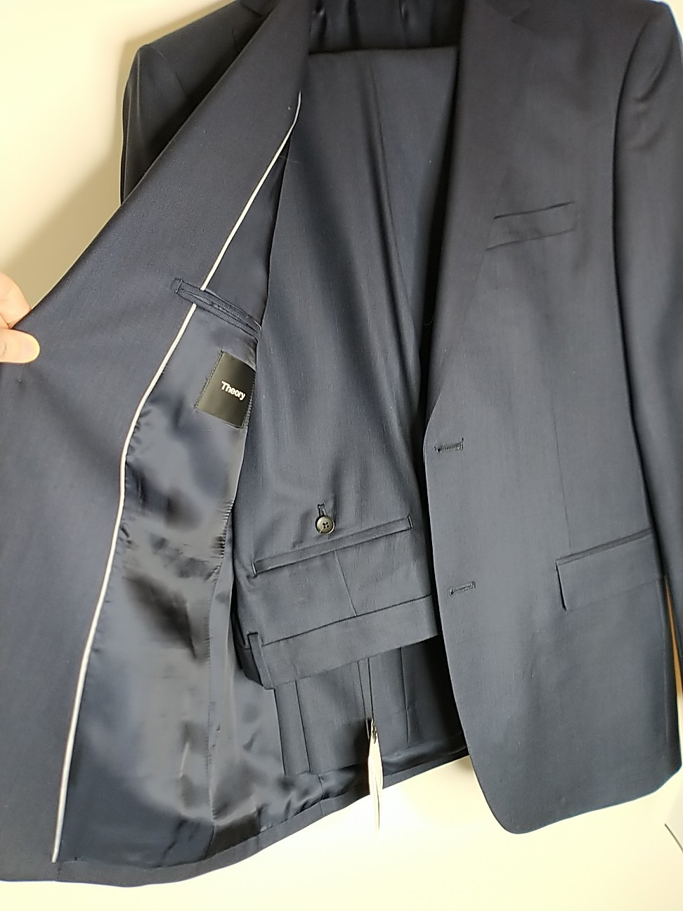 [NEW] Theory Premium 100% Wool Blue Suit, 38R Jacket, Pants 33 Waist 2Pcs Set