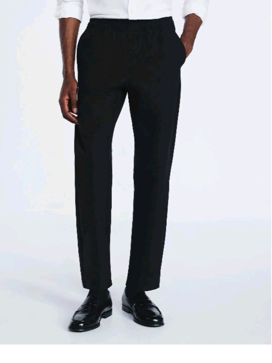 Free Assembly Men\'s M Straight Fit Tapered Leg Pull On Commuter Pants Black (HG)
