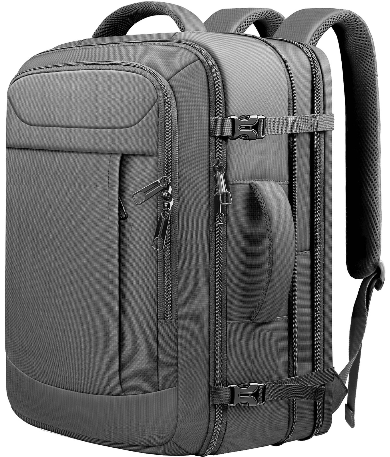 45L Travel Backpack, Expandable Carry On Backpack, Grey