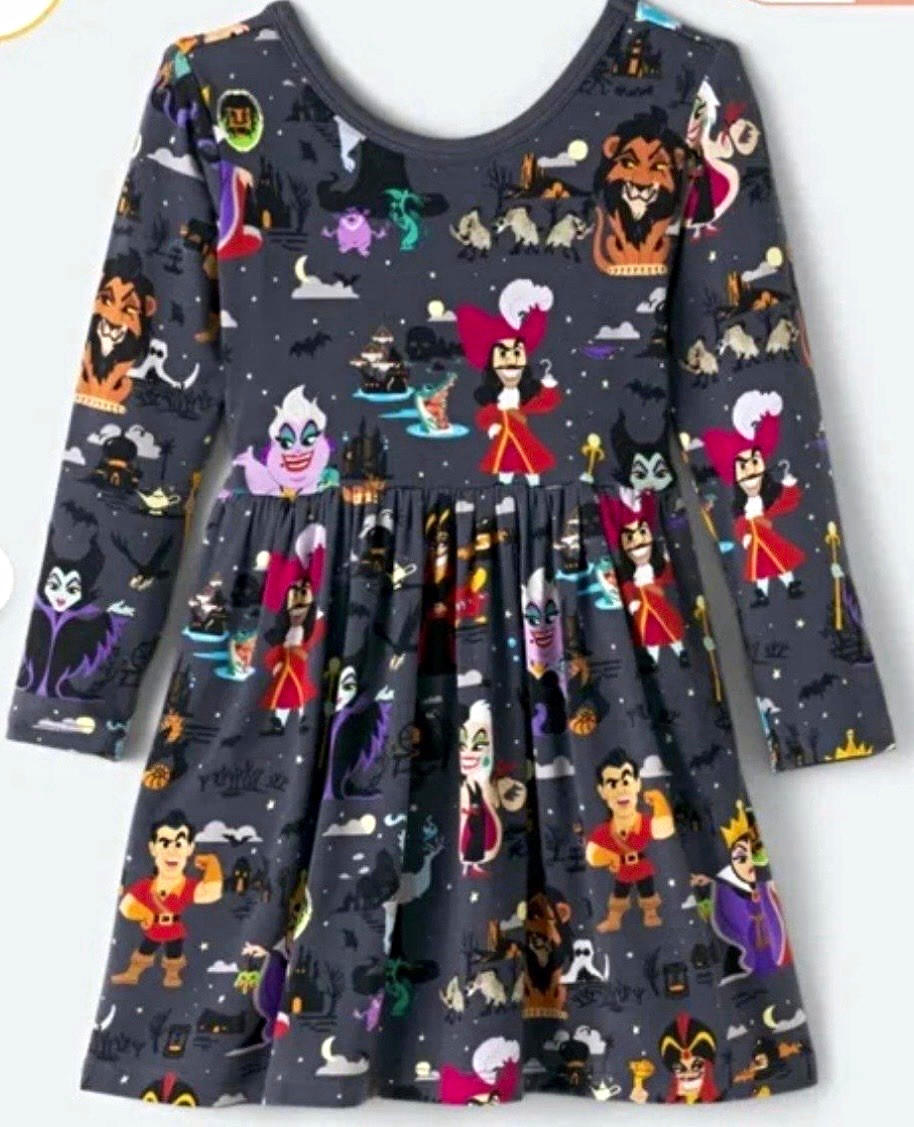 NWT 5T Disney Villains Long Sleeve Skater Dress