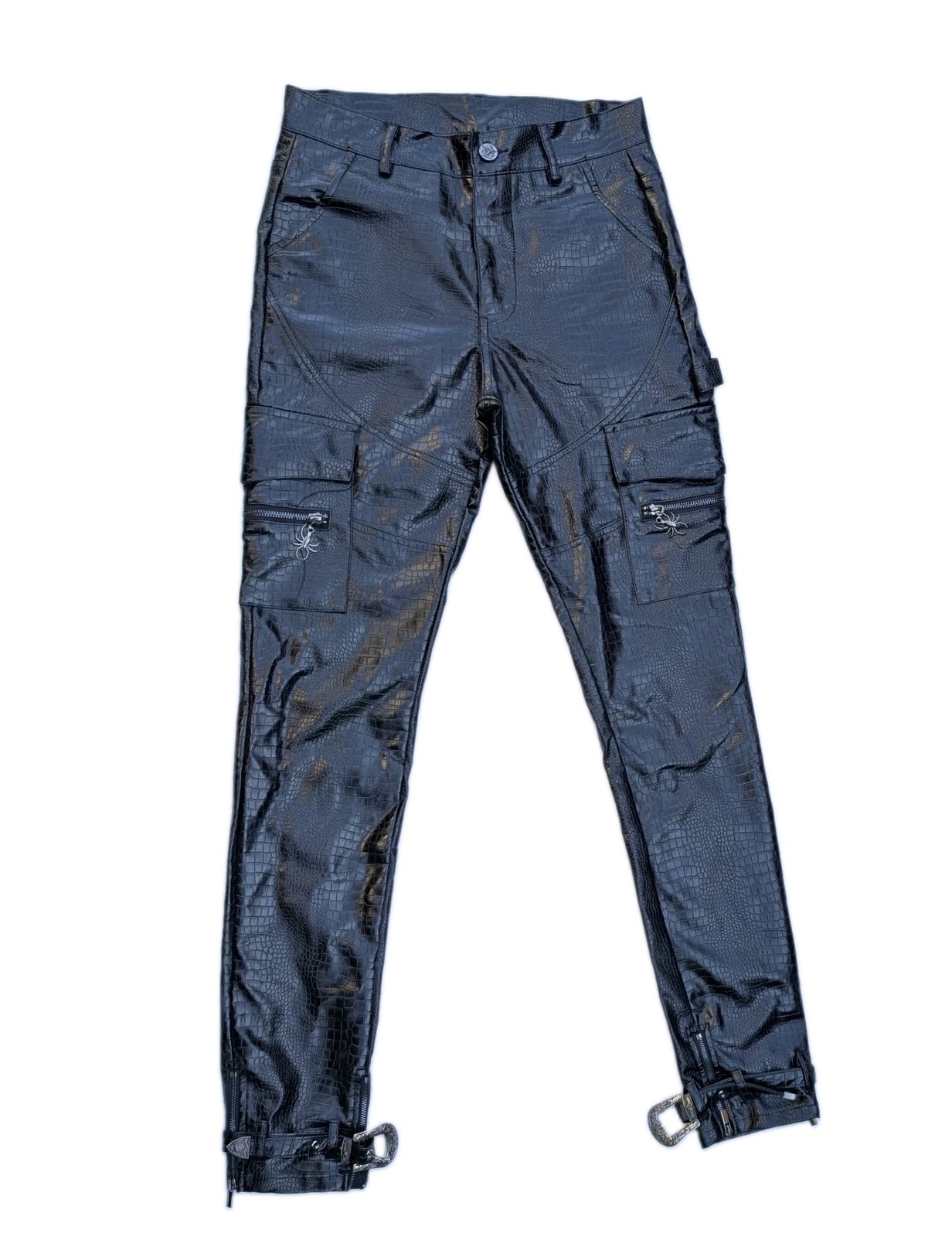 Guapi Size 28 Limited Edition Croc Dead Or  Alive Spider Zip Faux Leather Pants