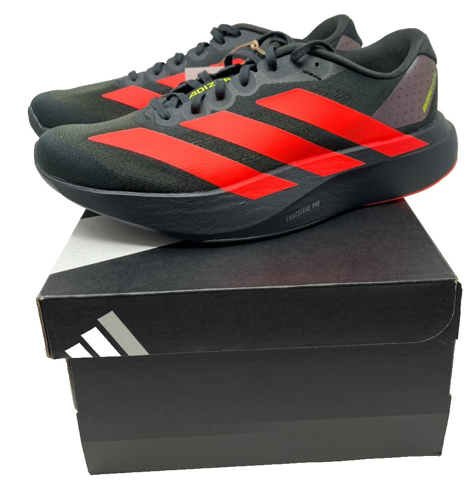 adidas Adizero Evo SL Running Shoe -Women's, Carbon/Lucid Red/Solar Slime - NEW