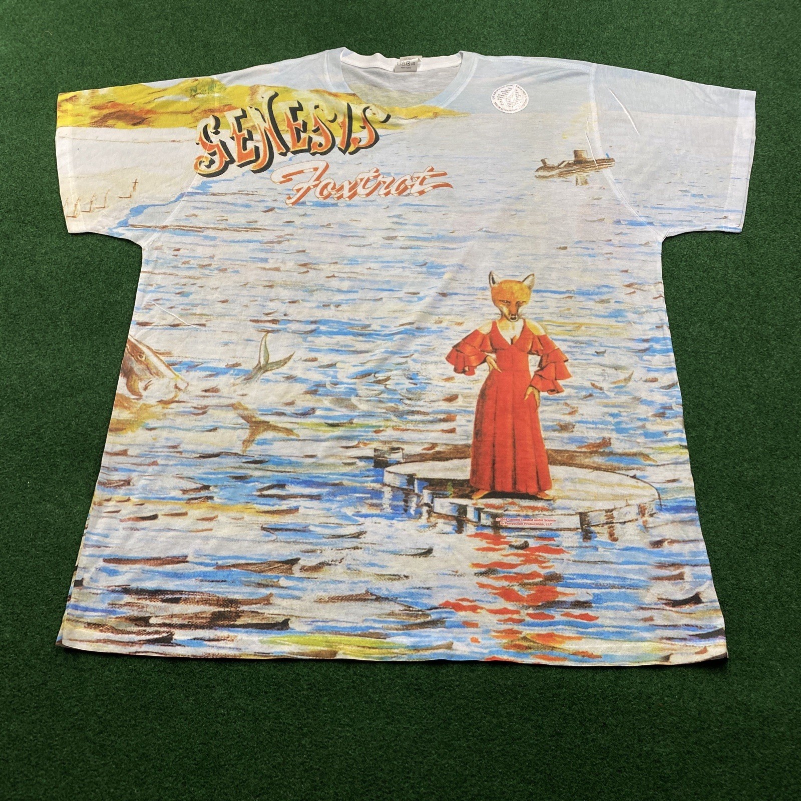 Vintage Genesis Shirt Mens 2XL White Band Foxtrot Tour Concert Tee USA MADE
